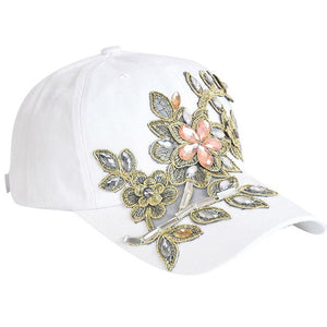 Women Fashion Adjustable Flower  Baseball Mesh Cap Hat Dad Hat Baseball Hip Hop Caps Summer Women