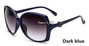 New Sunglasses Women Brand Designer Flower Decorate Large Frame Glasses Women