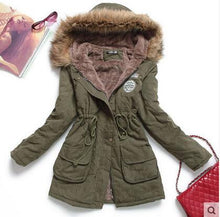 Load image into Gallery viewer, new winter jacket medium-long thicken  coat slim parka cotton-padded jacket overcoat