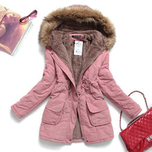 Load image into Gallery viewer, new winter jacket medium-long thicken  coat slim parka cotton-padded jacket overcoat