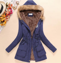 Load image into Gallery viewer, new winter jacket medium-long thicken  coat slim parka cotton-padded jacket overcoat