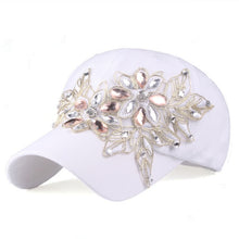 Load image into Gallery viewer, Cap with Rhinestone women casual snapback hat for flower new fashion solid summer