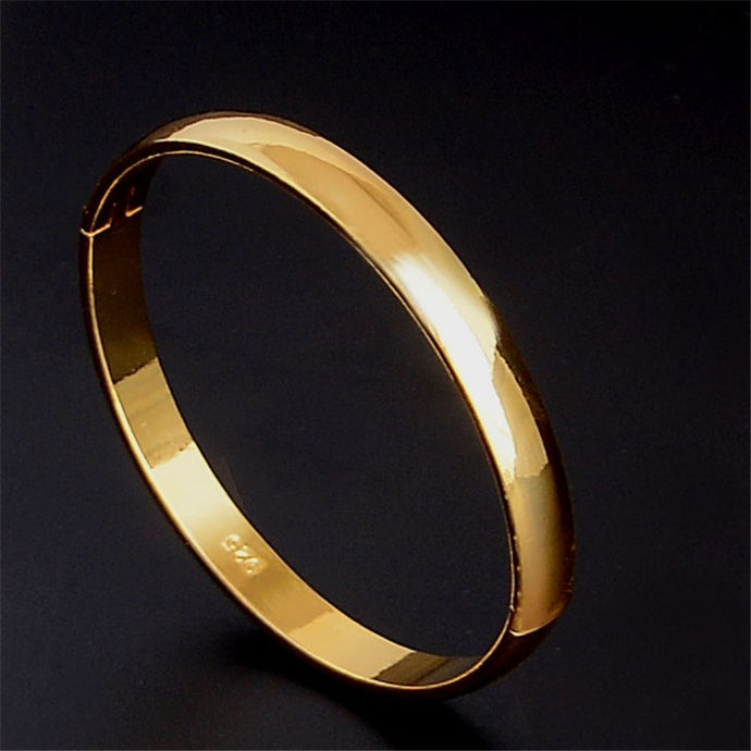 Gold-Color Smooth Round Bangles Classic Women's  Bracelet for Women TZj22k0