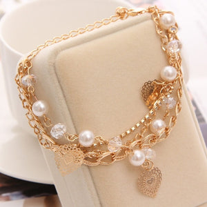 2018 Bracelets and Bangles Fashion Women Heart Butterfly Charm Bracelet