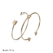 Load image into Gallery viewer, Bracelet Bangles for Women Brief Gold Color Open Arrow Knotted Charms Bracelet