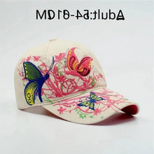 Load image into Gallery viewer, Female Butterfly Embroidered Baseball Cap Women&#39; hats Fashion Casual Lady Hat