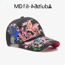 Load image into Gallery viewer, Female Butterfly Embroidered Baseball Cap Women&#39; hats Fashion Casual Lady Hat