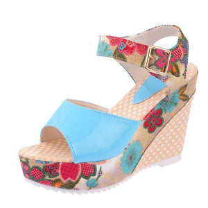 Women Sandals Summer Shoes Woman Floral Super High Heels Open Toe Slides Slippers Sandalias