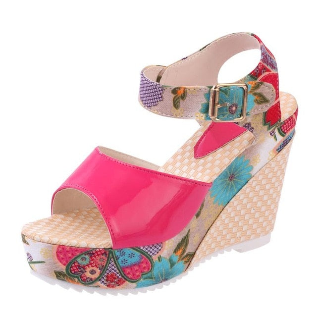 Women Sandals Summer Shoes Woman Floral Super High Heels Open Toe Slides Slippers Sandalias