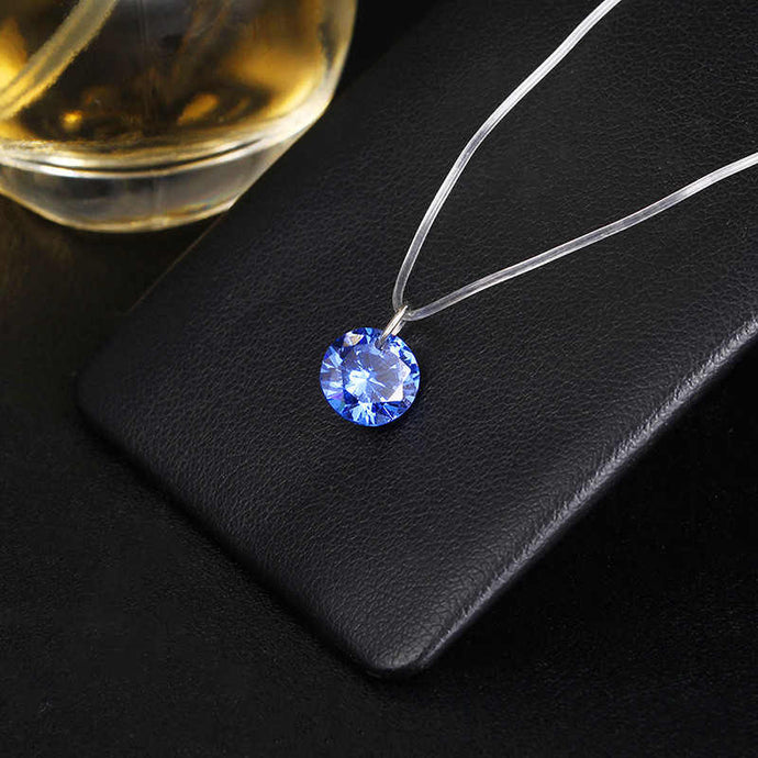 Crystal Necklace Pendant Necklace Transparent Fishing line Necklac