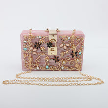 Load image into Gallery viewer, Women  Clutch Bag Flower  Evening Handbags Party Chain Shoulder Crossbjoday Bag