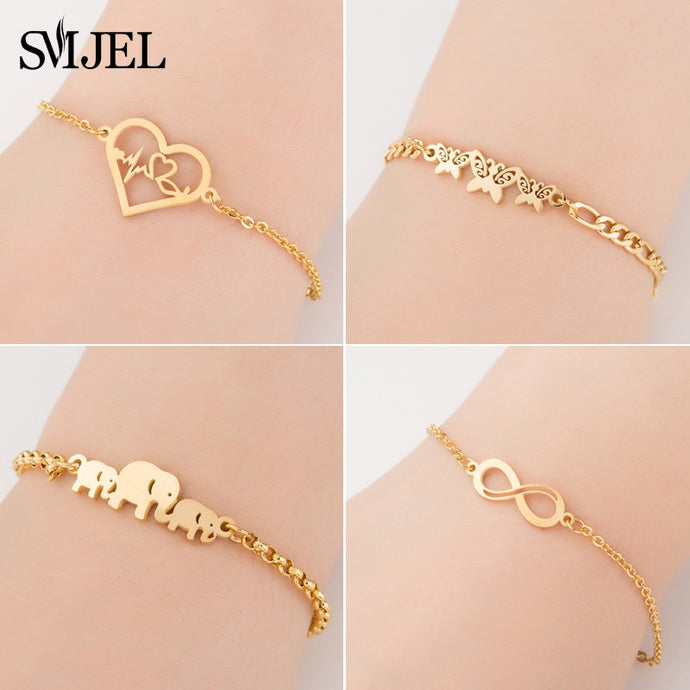 Bracelets for Women Everyday Jewelry Gold Cz Butterfly Charm Bracelet Femme