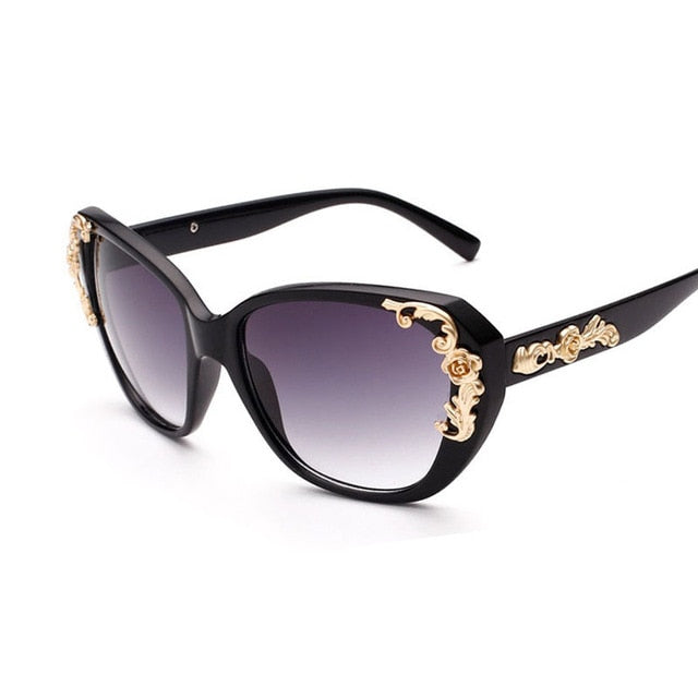 New Women Sunglasses Baroque Flower Decoration Shades For Ladies Sun Glasses