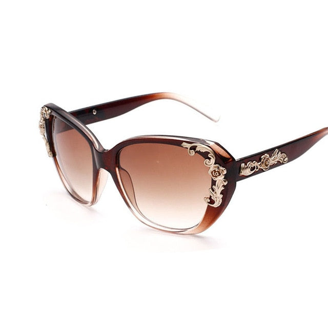 New Women Sunglasses Baroque Flower Decoration Shades For Ladies Sun Glasses