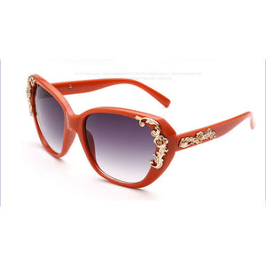 New Women Sunglasses Baroque Flower Decoration Shades For Ladies Sun Glasses