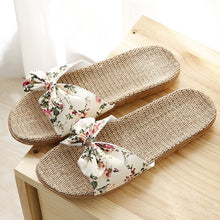 Load image into Gallery viewer, Beach Slippers Breathable Linen Flip Flops Female Casual Flax Slippers Sandals