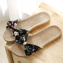 Load image into Gallery viewer, Beach Slippers Breathable Linen Flip Flops Female Casual Flax Slippers Sandals