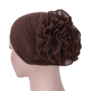 2019 Women Flower Muslim Ruffle Cancer Chemo Hat Beanie Scarf Turban Head Fit Adult