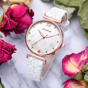 Fashion Flowers  Watches For Women Simple  Style Bracelet Dress Ladies Wrist Watch