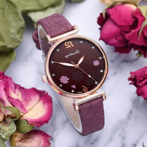 Fashion Flowers  Watches For Women Simple  Style Bracelet Dress Ladies Wrist Watch