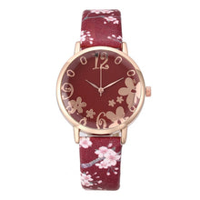 Load image into Gallery viewer, Fashion women&#39;s Watches Embossed flower Watch Small Fresh Printed