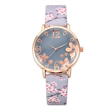 Load image into Gallery viewer, Fashion women&#39;s Watches Embossed flower Watch Small Fresh Printed