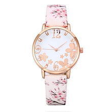 Load image into Gallery viewer, Fashion women&#39;s Watches Embossed flower Watch Small Fresh Printed