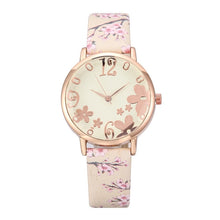 Load image into Gallery viewer, Fashion women&#39;s Watches Embossed flower Watch Small Fresh Printed