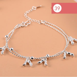 Anklet Bracelet For Women Girls Luxury Brand Heart Cute Anklet Jewelry