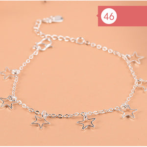 Anklet Bracelet For Women Girls Luxury Brand Heart Cute Anklet Jewelry