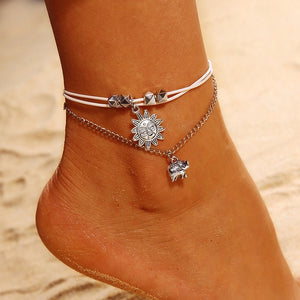 Bohemia Alloy Multi-layers Bracelet For Women Jewelry Foot Chain Anklets Accessories