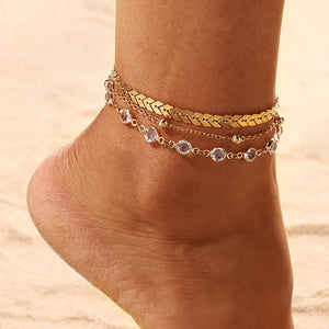 Bohemia Alloy Multi-layers Bracelet For Women Jewelry Foot Chain Anklets Accessories